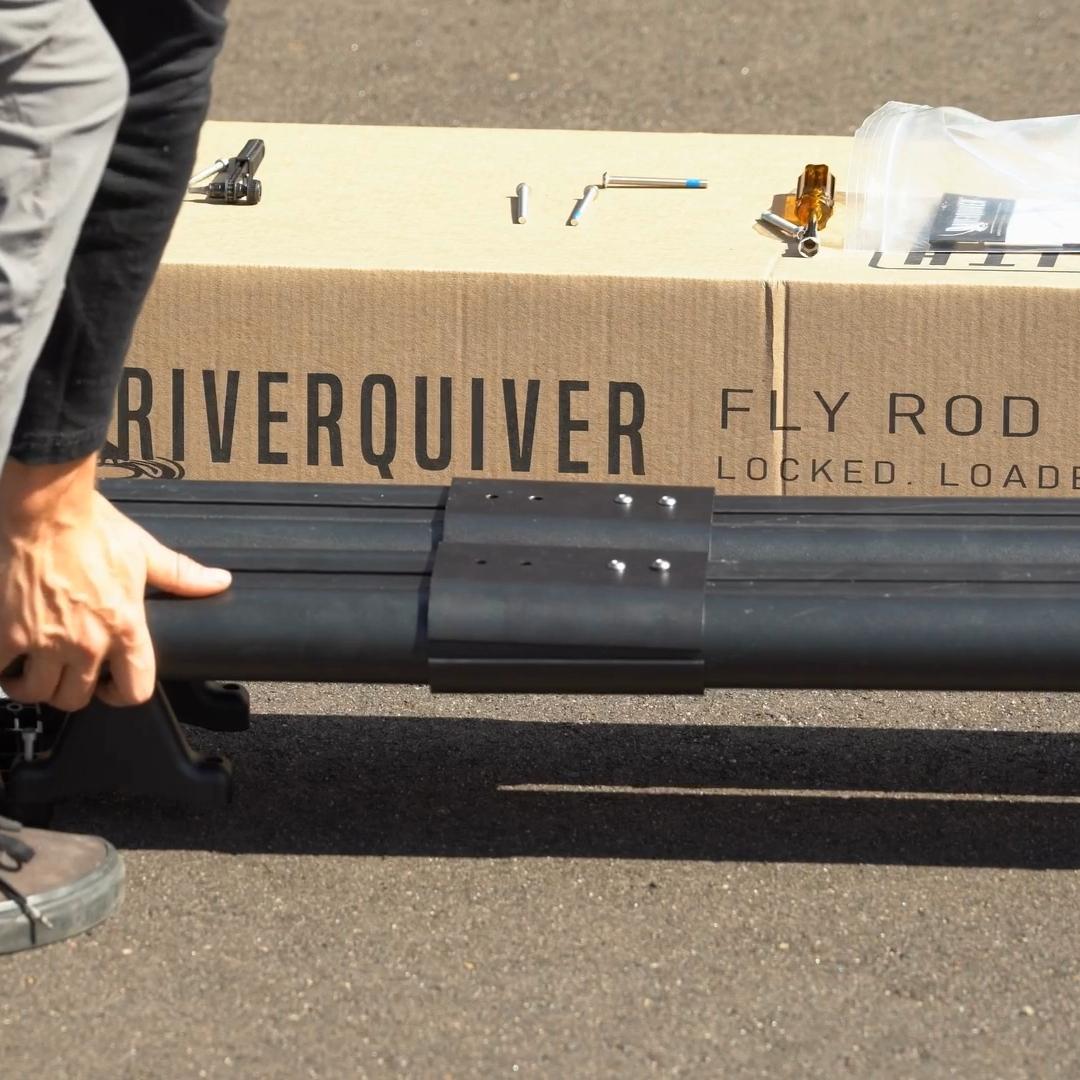 Two-piece coupler joins the front and rear extrustions for installation of River Quiver