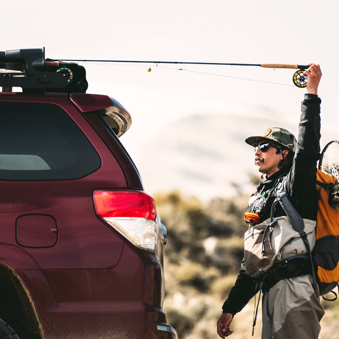fly rod roof rack - river quiver
