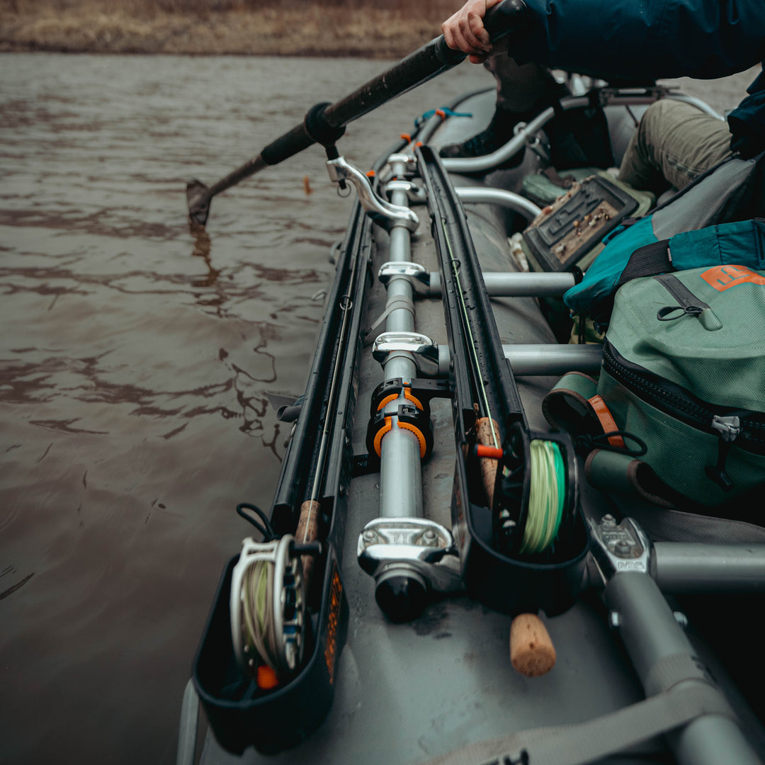fly fishing rod holder boat Flycraft Stealth No more trying to make your fly rod fit into conventional/spinning rod holders Outcast Scotty Fly Rod Holder